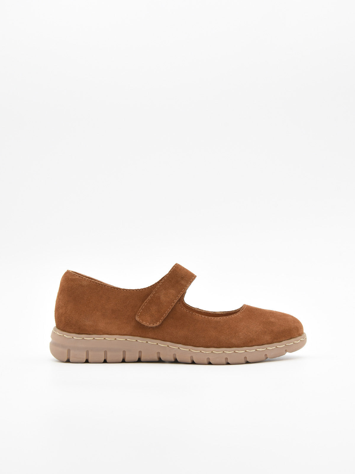 Zapato mercedita marrón de piel, cómodo, con suela flexible